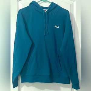 🔴 Deep Teal Blue Fila Fleece Lined Women’s Heavyweight Hoodie